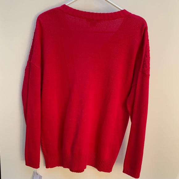 New Liz Claiborne Red Long Sleeve Sweater - Picture 2 of 6